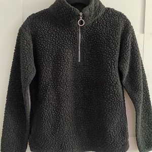 black small sherpa pullover